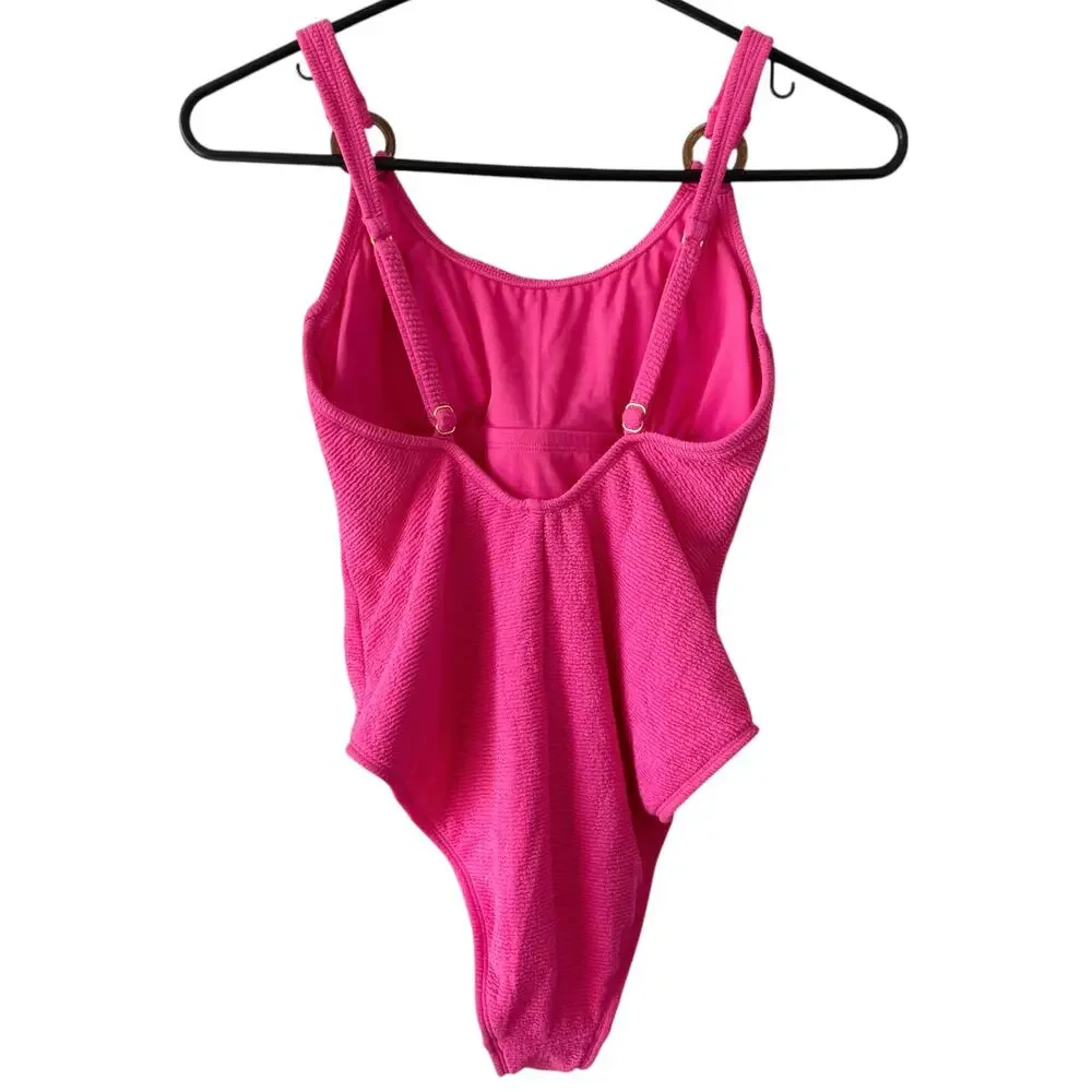 SHADE & SHORE NWOT One Piece Swimsuit High Leg Medium Coverage Pink Size XS